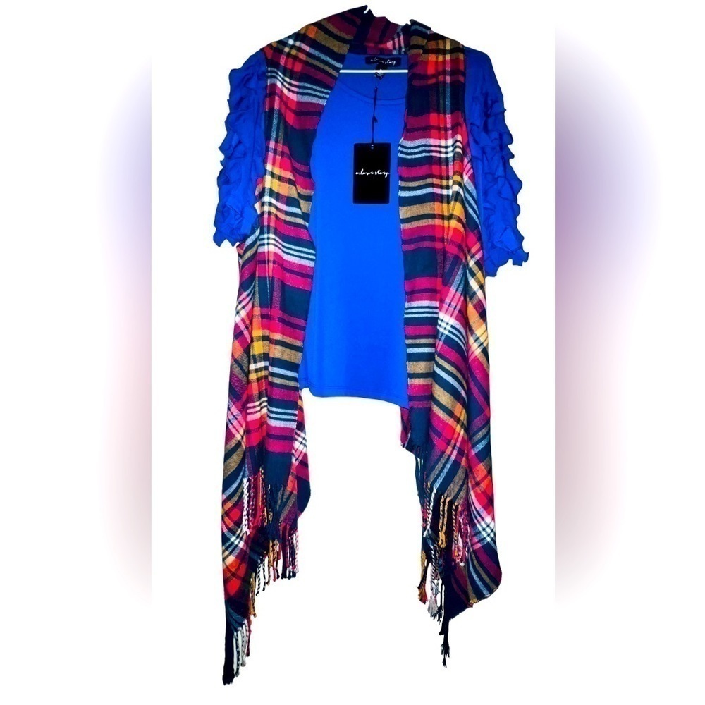 A Love Story Top Medium With One size Fits Most Vest Shrug NWT